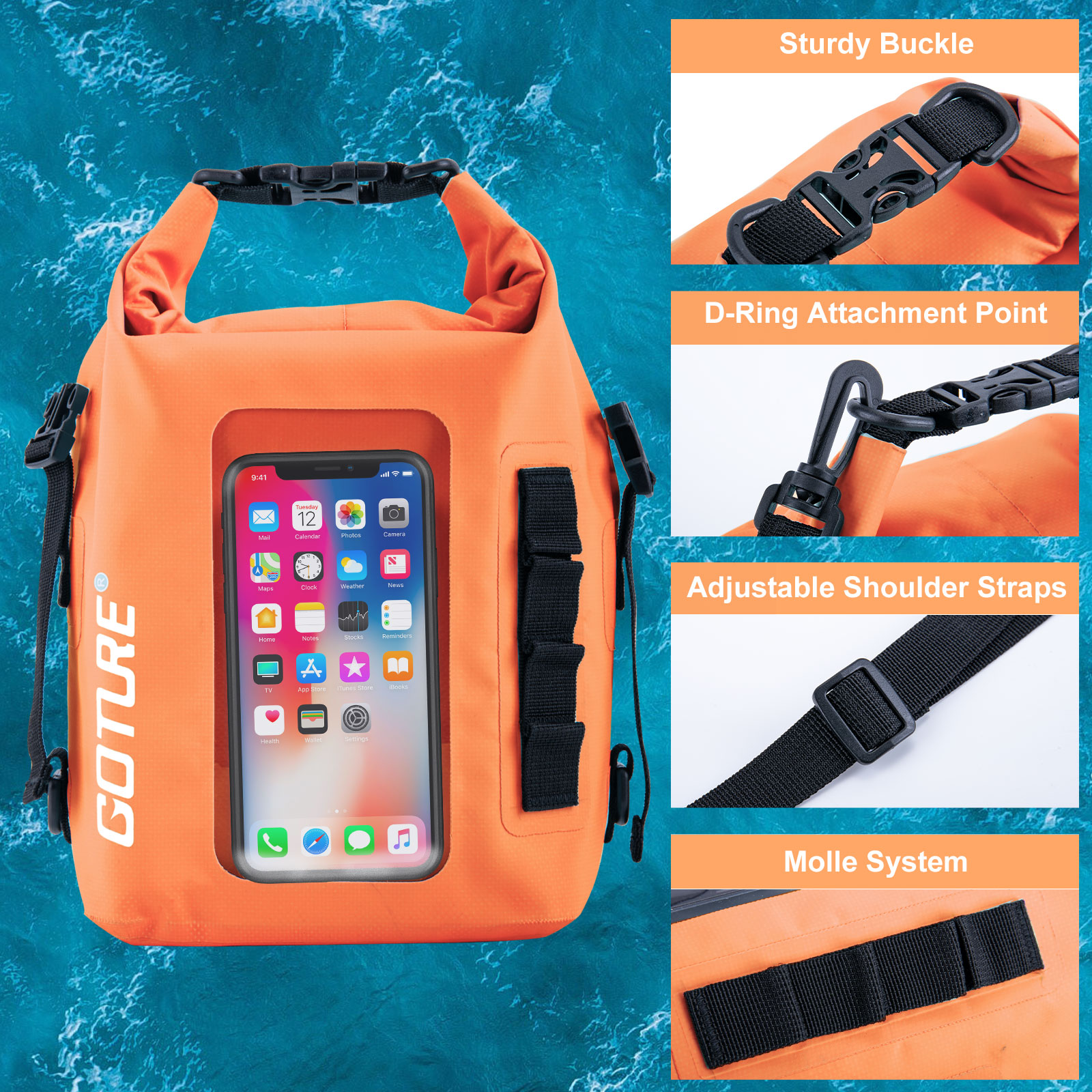 Goture 5L Waterproof Dry Bag w - Dry Bag Roll Top reseña y precio