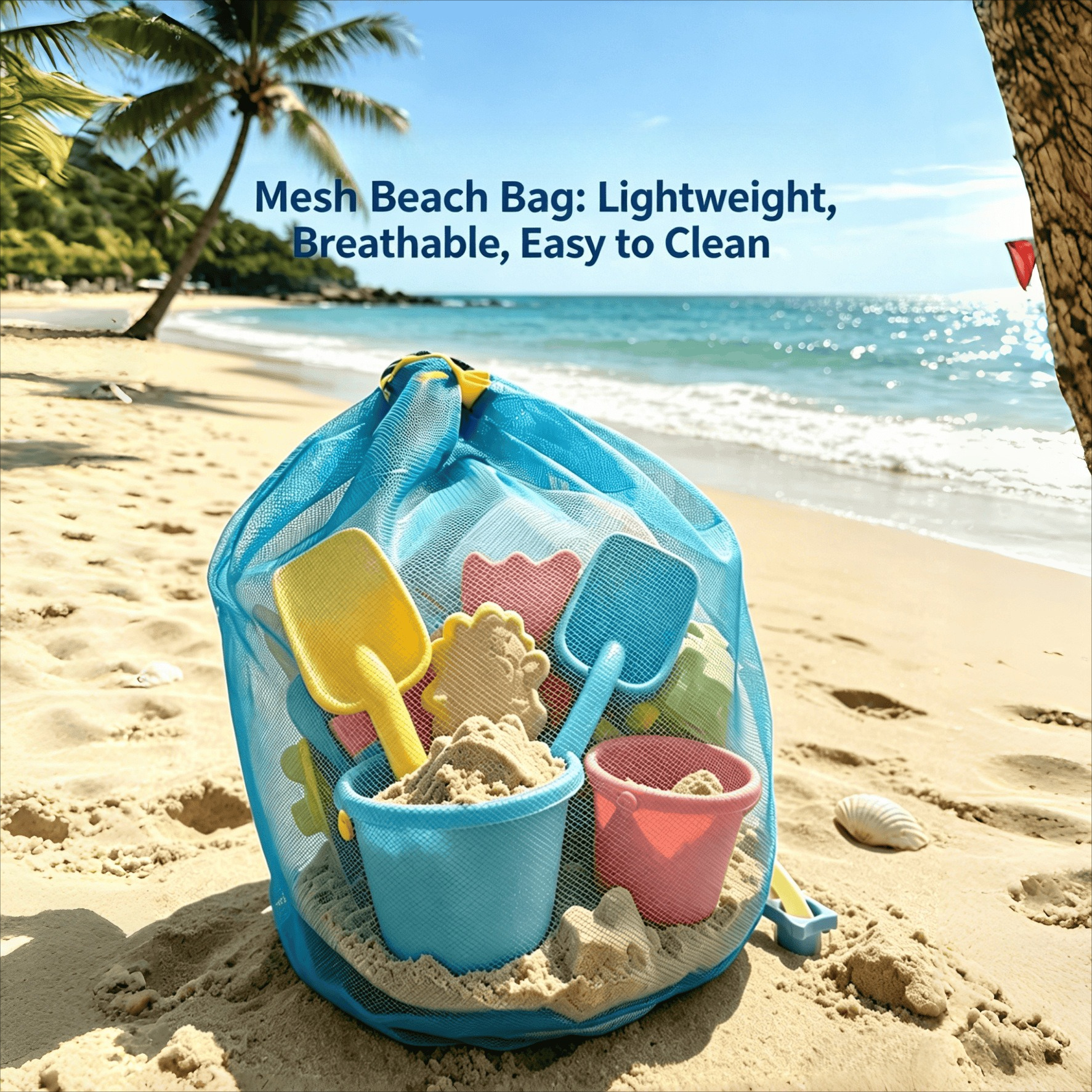 Large Mesh Drawstring Beach Ba - Dry Bag Roll Top reseña y precio